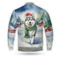 thumbnail image 2 of Hello Winter Siberian Husky Frosty Morning Walk Welcome Snowy Christmas All Over Print 3D Baseball Jacket Husky Dog Lover Gifts Bomber Jacket Softball - 02018, 2 of 6