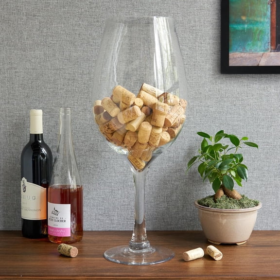 True Bordeaux Giant Wine Glass Holds 1.5 Gallons or 200 Wine Corks, Huge Glass Cups, Kitchen Decor, Home Decor, Kitchen Glassware, Set of 1