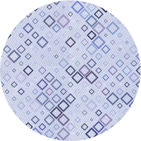 Ahgly Company Machine Washable Indoor Round Transitional Lavender Blue Area Rugs, 7' Round