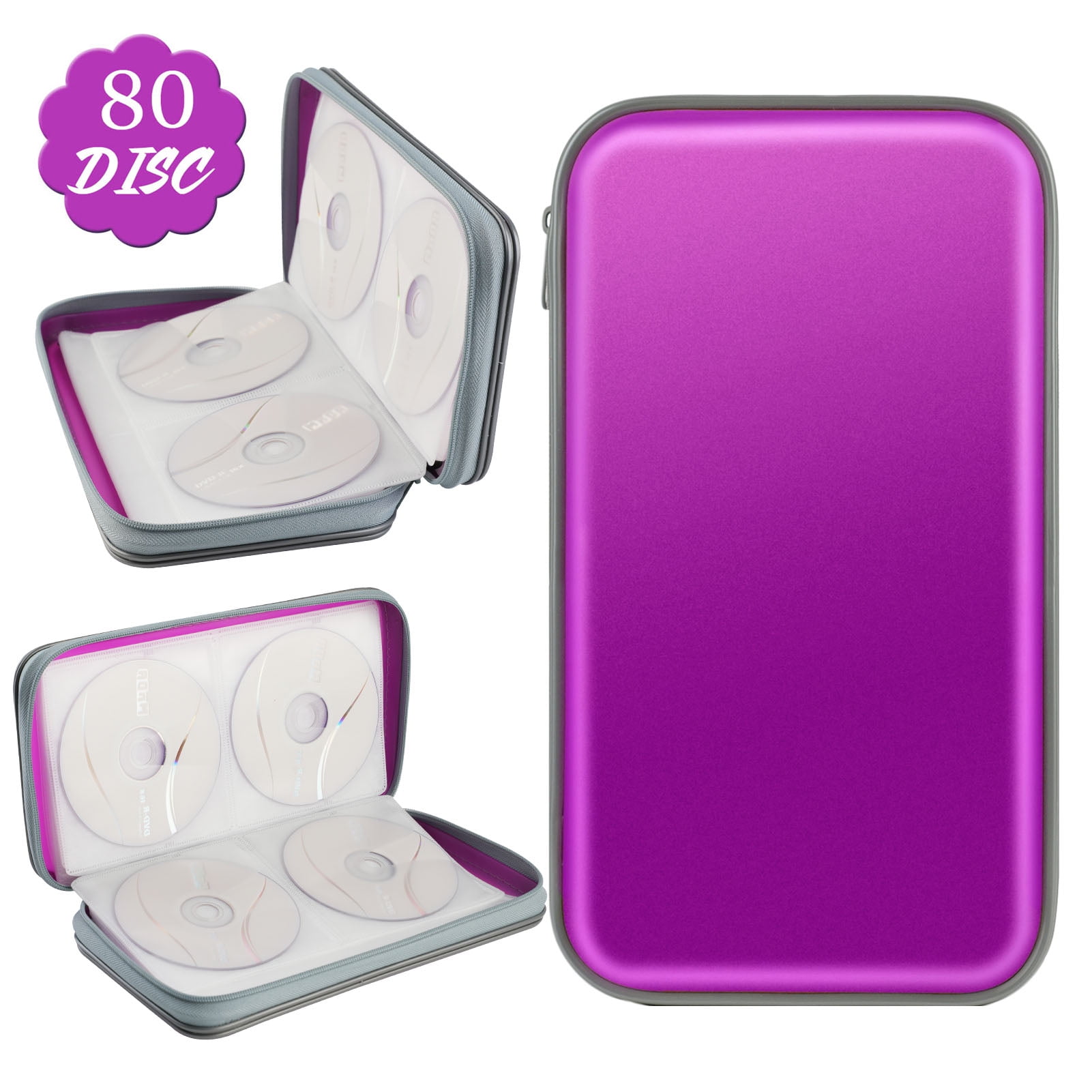 Coofit 80 Capacity DVD Storage Hard Plastic CD Binder Protective CD