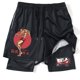 thumbnail image 4 of Pantalones cortos de gimnasio con estampado de Anime para hombre, 2 en 1, malla de secado rápido, culturismo, Fitness, correr, Verano, 4 of 5