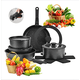 thumbnail image 1 of Batería De Cocina 15pcs Juegos De Sartenes Modelo Negro, 1 of 4