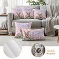thumbnail image 6 of Happy Easter Pillow Covers 2 Pack Watercolor Rabbit Colored Eggs Flowers Pink Plaid Pillowcase Waterproof Outdoor Throw Pillow Cover for Patio Balcony Rectangular Cushion 20”x12”, 6 of 9
