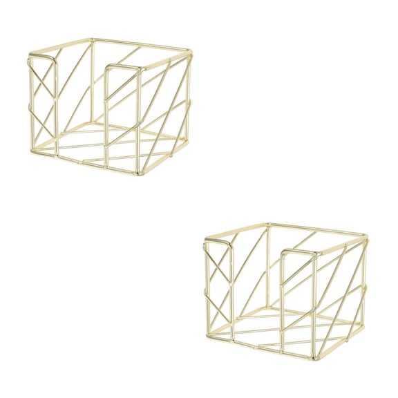 Hemoton 2pcs Pen Holder Pen Holder Gold File Holder Gold Desk Accessories Set Napkin Holder And Memo Pad Holder For Stylish Office Organization