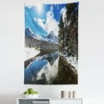 thumbnail image 1 of Winter Tapestry, Tranquil View of Glacier National Park in Montana Water Reflection Peaceful, Fabric Wall Hanging Decor for Bedroom Living Room Dorm, 5 Sizes, Brown Blue White, by Ambesonne, 1 of 1