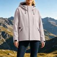 thumbnail image 2 of Vynhevius Womens Outdoor Jacket Solid Hooded Zip Up Windproof With Pockets, 2 of 6