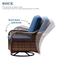 thumbnail image 3 of MF Studio Rattan Swivel Rocking Chairs 3 PC Patio Conversation Set, Outdoor Bistro Set Lawn Garden with 2 Cushioned Chairs & 1 Side Table, 3 of 11