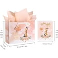 thumbnail image 3 of WRAPAHOLIC Extra Large Giraffe Gift Bag with Card and Tissue Paper, Baby Girl, 4 Piece, 16", 3 of 5