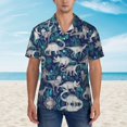 thumbnail image 4 of Dinosaur Jungle Hawaiian Shirts For Men, Summer Short-Sleeve Relaxed-Fit Button-Down Shirts X-Large, 4 of 9