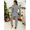 thumbnail image 3 of Ekouaer Womens Christmas Pajama Set Long Sleeve Holiday Sleepwear Winter Lounge Outfit, 3 of 4