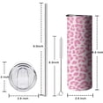 thumbnail image 6 of 20 Oz Leopard Tumbler Black Stainless Steel Skinny Insulated Coffee Cup with Lid and Straw for Cold Hot Drinks, 6 of 7