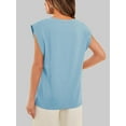 thumbnail image 5 of Chiclily Cap Sleeve Tank Tops for Women Summer Casual Basic T-Shirts, Light Blue 2XL, 5 of 6