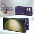 thumbnail image 3 of Crossbody Wallet Case for Samsung Galaxy S23 Ultra, PU Leather Zipper Handbag Purse Flip Cover with Kickstand Case for Samsung Galaxy S23 Ultra ZP Purple, 3 of 17