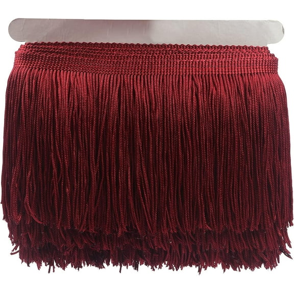 YYCRAFT 10 Yards 6 Inch Wide Tassel Curtain Fringe Trim by The Yard for DIY Sewing Crafts Clothing Curtains Decoration-Burgundy