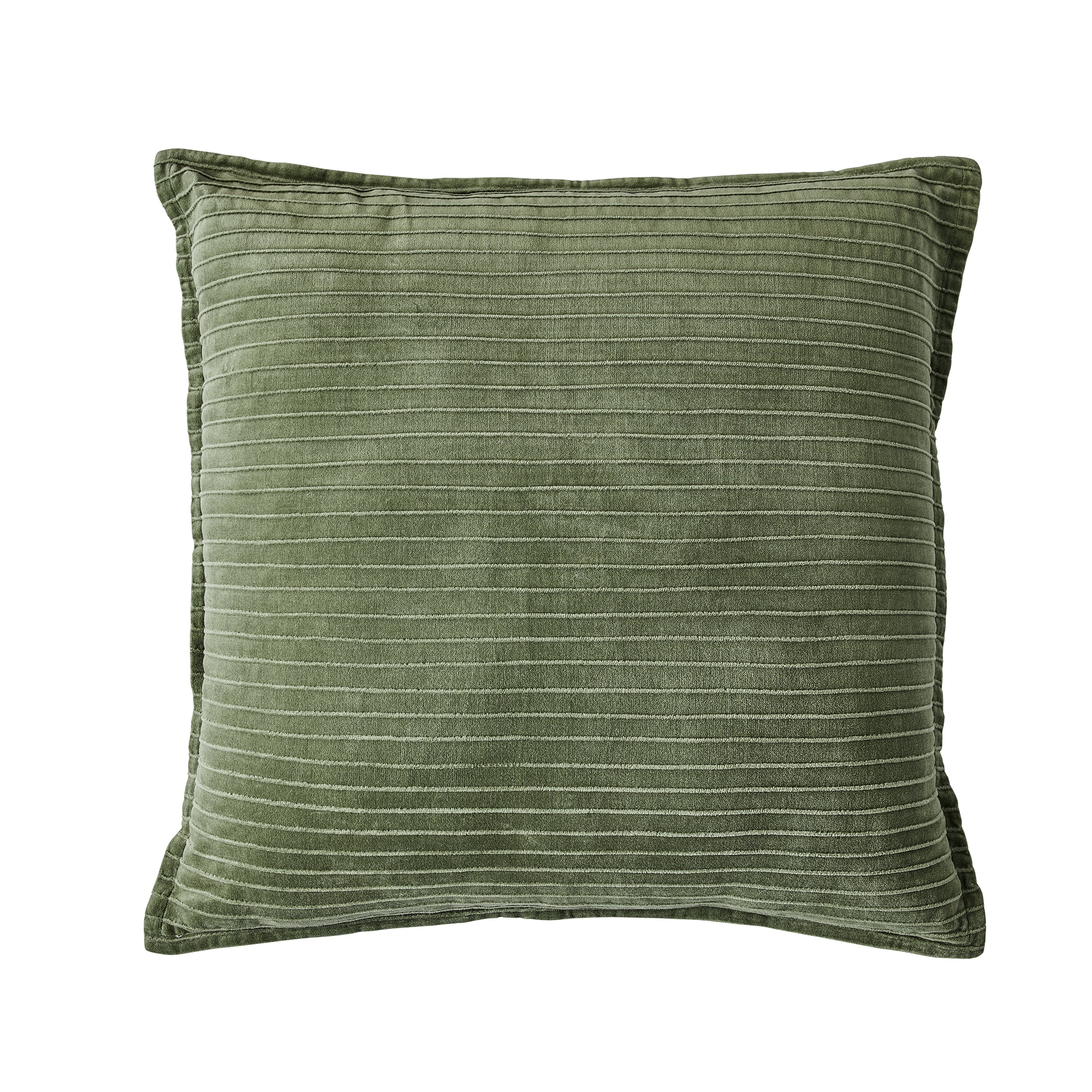 Liam Velvet Throw Pillow Cover with Elegant Pleated Stripes, 24x24 Inches