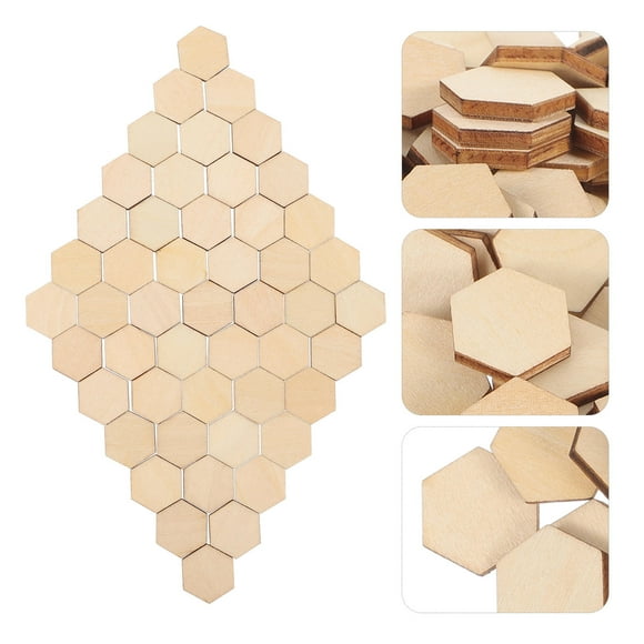 UPGRATOR Petites Tranches de Bois Hexagonale en Hêtre pour Décoration de Noël et Nouvel An