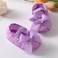 thumbnail image 3 of AVAIL Toddler Girls Bowknot Soft Non-Slip Princess Shoes, Baby Lace Crib Shoes with Headband Set, 3 of 6