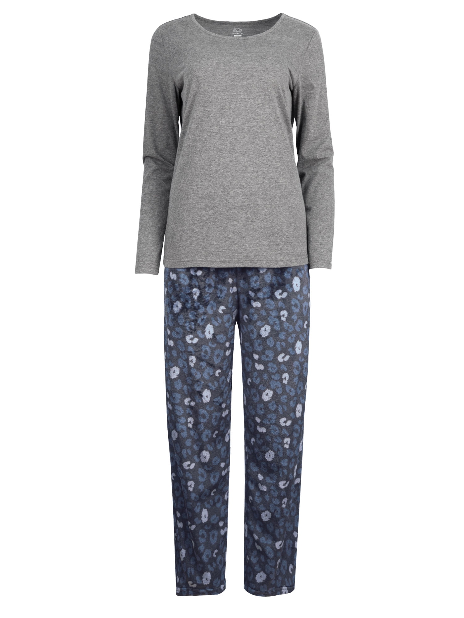 Fruit of the Loom Women's Beyond Soft Long Sleeve Top & Fleece Bottom Pajama Set, Sizes S-4X
