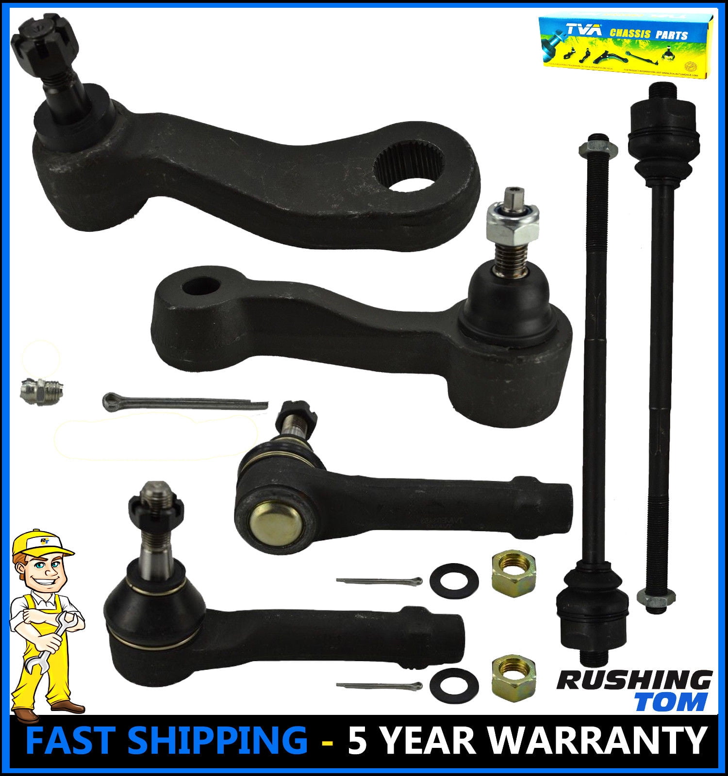 6Pc Pitman Idler Arm Tie Rod Kit for Tahoe Avalanche Escalade Yukon