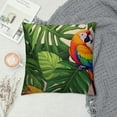 thumbnail image 2 of QZHH  Tropical Leaves Throw Pillow Covers Parrot &amp;Turtle Leaf &amp;Red Flower Pattern Pillowcases Home Decorative Cushion Covers (Parrot), 2 of 5
