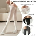 thumbnail image 5 of ​LDU Women's Non-Slip Over The Knee Socks, Slouchy Ribbed Knit Thigh Highs for Boots, Fall Winter Essential 1-Pairs, 5 of 6