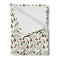 thumbnail image 2 of Mushroom Soft Flannel Fleece Throw Blanket, Watercolor Pattern Green Leaves Forest Elements Botanical Woodland Theme, Cozy Plush for Indoor and Outdoor Use, 70" x 90", Reseda Green Ruby, by Ambesonne, 2 of 5