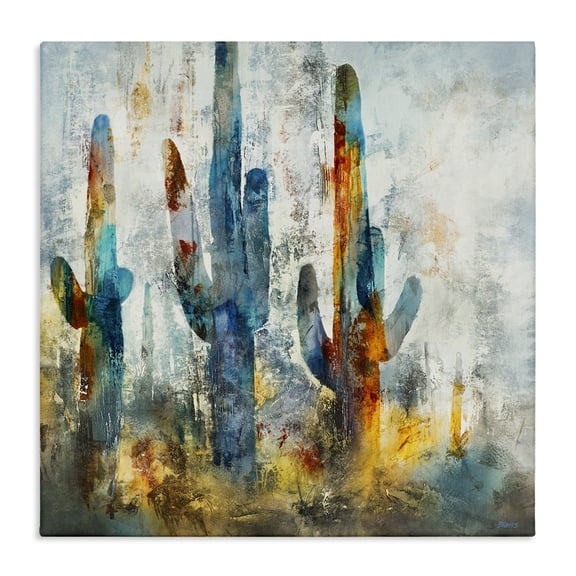 Stupell Industries Southwestern Abstract Vibrant Cacti Silhouettes Canvas Art, 17 x 17, by Scott Brems