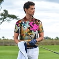 thumbnail image 3 of Fotbe Graffiti Lamp Urban Scene Camiseta Polo de Golf para Hombre con Estampado – Camisa Deportiva Transpirable con Cuello Abotonado-Large, 3 of 6