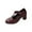 Wine, variant on Women's Fashionable Casual Comfortable Plus Size Mary Shoes Solid Color Round Toe Buckle Heel Heel T-Strap High Heels Black Size 7.5