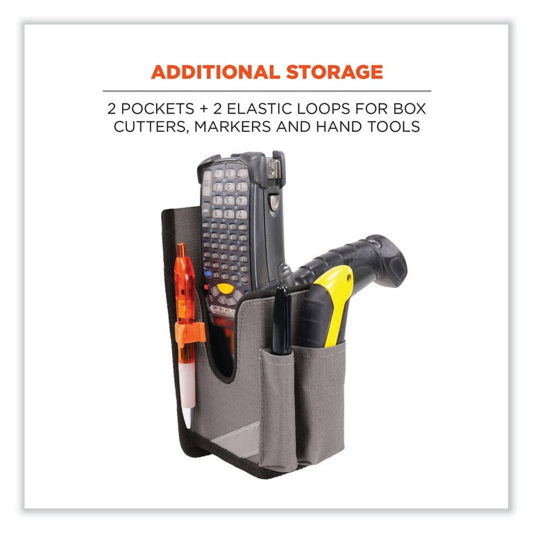 Squids 5540 Handheld Barcode Scanner Holster with Belt Loop, Large, 2.75x3.5x8, Polyester, Gray, Ships in 1-3 Business Days Squids 5540 Handheld Barcode Scanner Holster with Belt Loop, Large, 2.75x3.5x8, Polyester, Gray, Ships in 1-3 Business Days