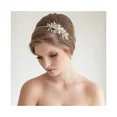 thumbnail image 4 of Diademas de boda hechas a mano con perlas para mujer, diadema de novia con diamantes de imitación plateados, accesorios de joyería para el cabello, 1 pieza blanca, 4 of 5