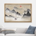 thumbnail image 2 of wall26 Framed Canvas Print Wall Art Chinese Watercolor Fisherman and Mountains Nature Wilderness Illustrations Modern Rustic Scenic Colorful for Living Room, Bedroom, Office - 16"x24" Natur, 2 of 5
