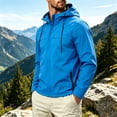 thumbnail image 2 of Winter Jacket for Men Windproof Long Sleeve Hooded Solid Color Outdoor Sport Rain Jacket Winter Warm Lightweight Mountaineering Cycling Work Coat, 2 of 6