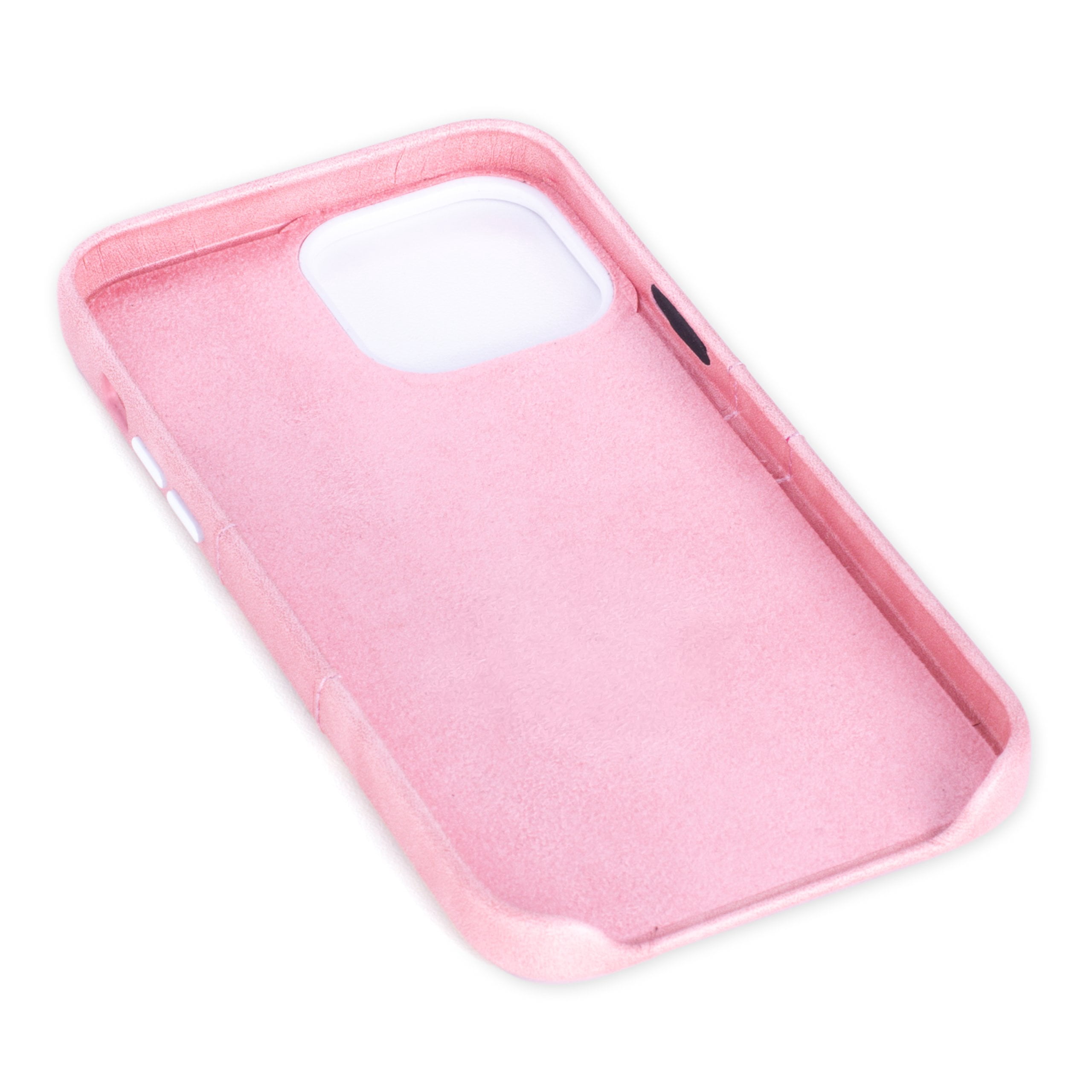 Dockem iPhone 13 Pro Max Exec M2 Wallet Case; Built-in Metal Plate, 2 Card Slots, Premium Synthetic Leather, Pink