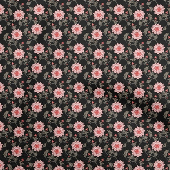 oneOone Cotton Jersey Black Fabric Jacobean Floral Dress Material Fabric Print Fabric By The Yard 58 Inch Wide