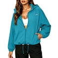 thumbnail image 6 of LIaqionyy Womens Windbreaker Jackets Waterproof Lightweight Zip up Hooded Jacket Outdoor Hiking Raincoat with Pocket, 6 of 8
