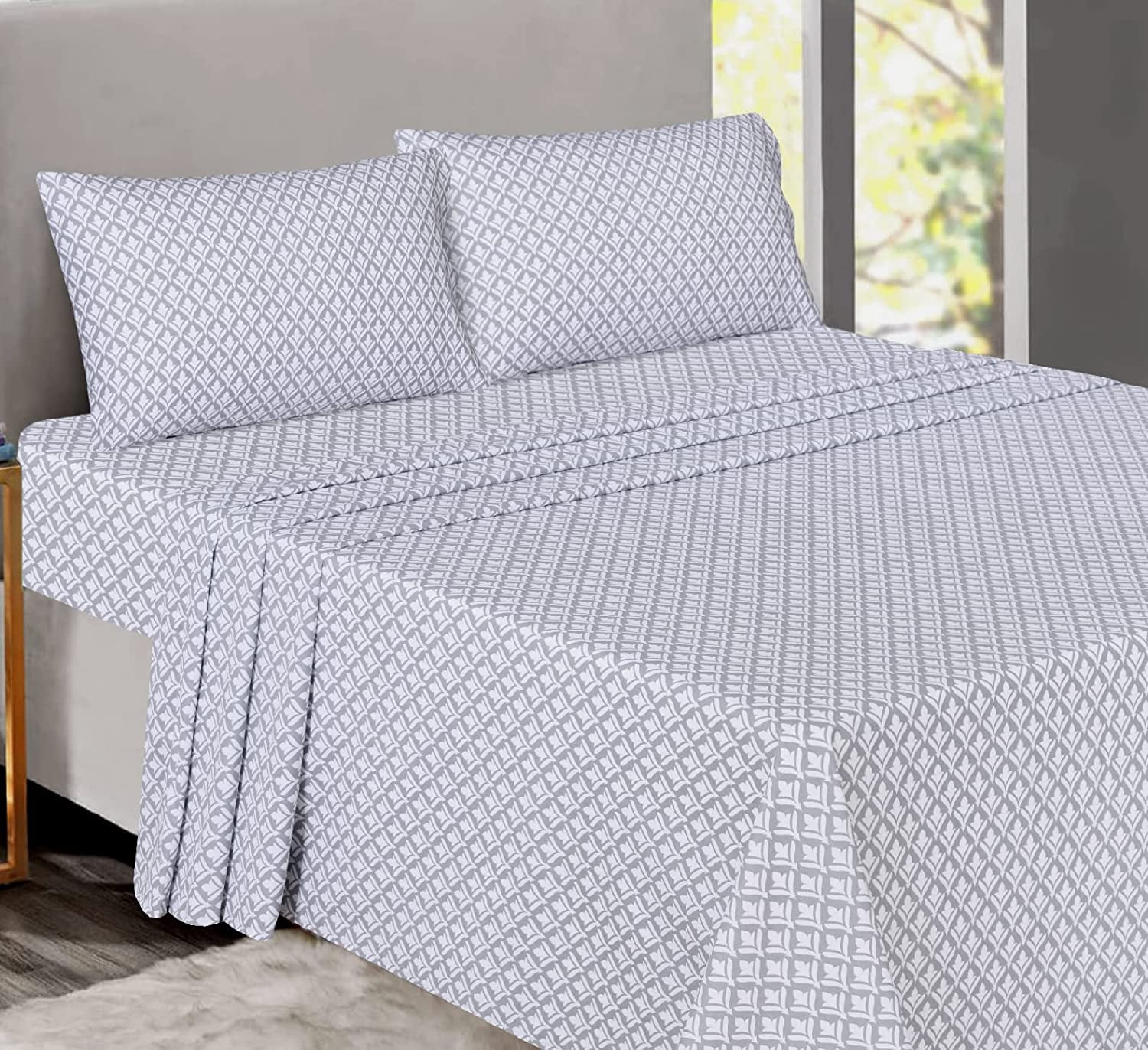 Ruvanti 100 Cotton Sheets Soft & Breathable Full Sheet Set Deep