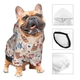 thumbnail image 3 of Fotbe Paris Print Small Dog Sweater Hoodies Pet Grey Hooded Soft Fleece Sweatshirts with Pocket Fall Winter Puppy Cat Sweaters Warm Clothes-Small, 3 of 7