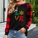 thumbnail image 1 of Pntutb, camisas navideñas para mujer, tops de empalme a cuadros, sudaderas de manga larga a la moda, blusas, tops Pntutb Pntutb-4010, 1 of 6