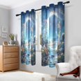 thumbnail image 2 of Yayeee Window Curtains Set of 2 for Living Room Light Filtering 63"x52", Floral Moon, 2 of 7