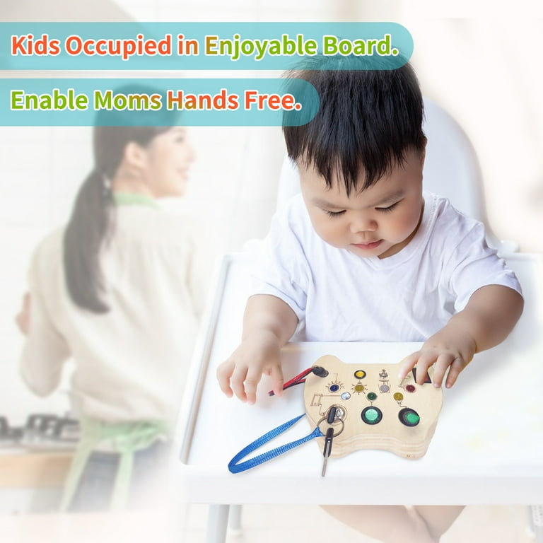 Smartwo Double-Sided Busy Board, 20+ Montessori Activities Wooden Sensory  Toy for Preschool Educational Learning, Train Kid's Fine Motor