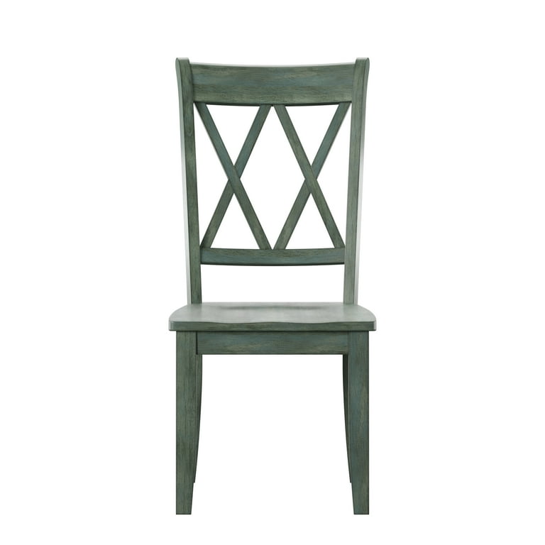 Weston Home Farmhouse Dining Chair with Cross Back Set of 2 Dark