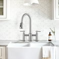 thumbnail image 5 of Wowow 8 Inch Centerset Bridge Kitchen Faucet with Pull Down 3 Function Sprayer and 360° Swivel Spout, Brushed Nickel, 5 of 8