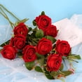 thumbnail image 5 of Jlong 5PCS Artificial Rose Flowers Long Stem Fake Silk Roses for DIY Wedding Bouquet Table Centerpiece Home Decor Valentine's Gift, 5 of 9