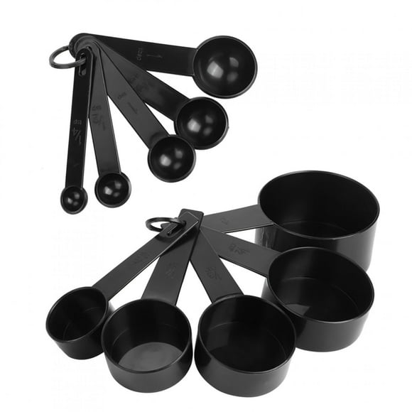 Dekaim Outil de Cuisson, 2Set Outils de Cuisson Bricolage Kit de Tasse de cuillère à mesurer en Plastique avec balances Accessoire de Cuisine Noir