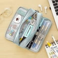 thumbnail image 3 of Estuche grande para lápices, gran capacidad, 3 compartimentos, bolsa de lona para lápices para estudiantes, 3 of 4