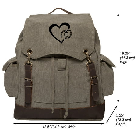Heart with Horse Shoes Love Your Horses Rucksack Backpack with Leather (The Best Italian Shoes)