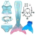 thumbnail image 3 of Chico nadable cola de sirena para nadar niñas disfraces de Halloween ropa traje de baño de sirena puede agregar aleta Monofin, 3 of 5