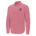 thumbnail image 2 of Men's Antigua Red Detroit Pistons Porter Woven Long Sleeve Button-Down Shirt, 2 of 3