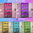 thumbnail image 4 of Display Cabinet with Glass Doors, 63" Tall Curio Cabinet with Human Sensor RGB LED Lights, 4-Tier Glass Display Case with 15mm Thick Shelves for Action Figures, Collectibles, Books - Black, 4 of 9